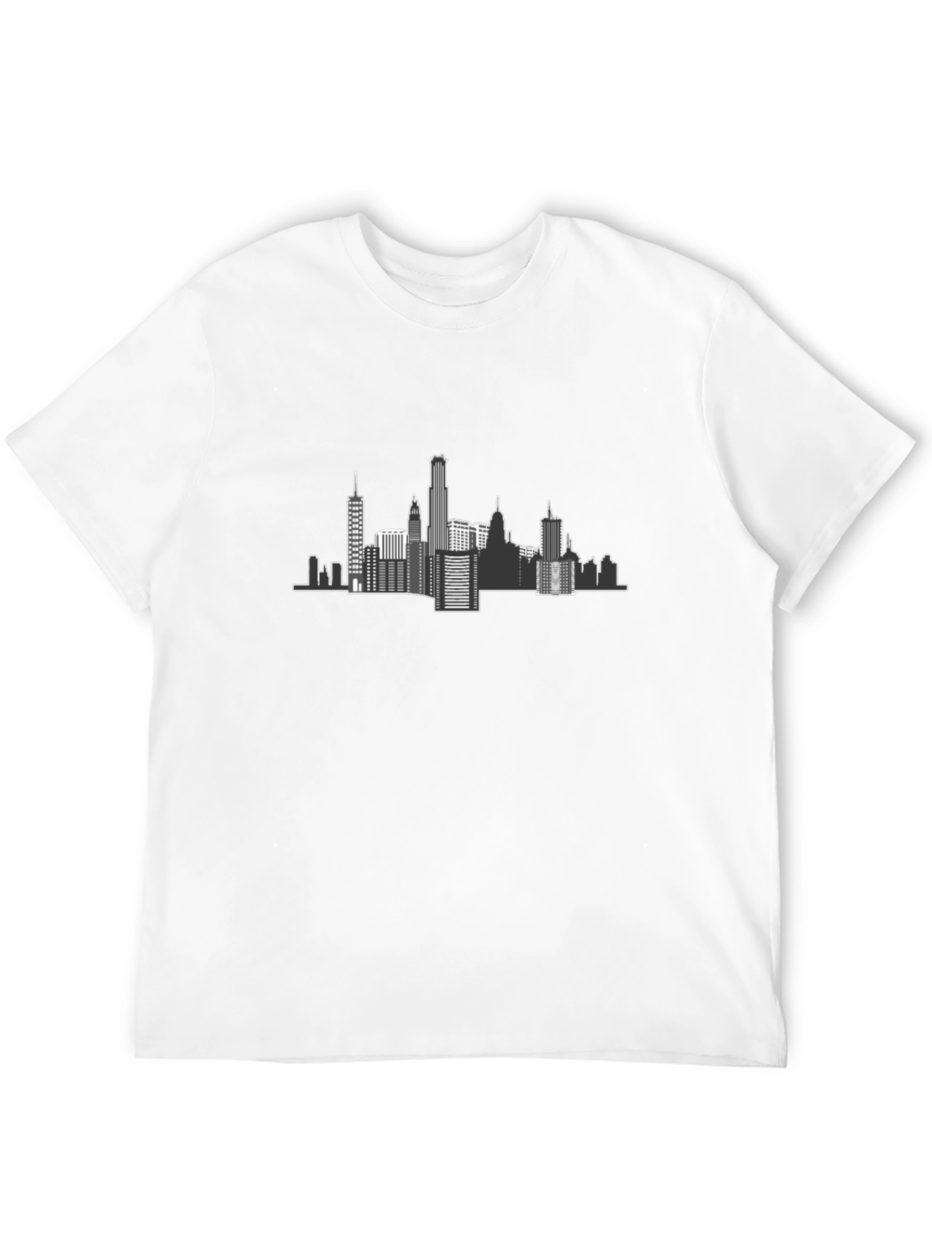 City Skyline Graphic Tee - Black Cotton T-Shirt