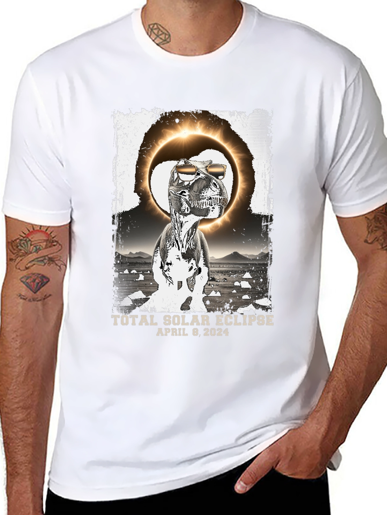 Total Solar Eclipse Dinosaur T-Shirt