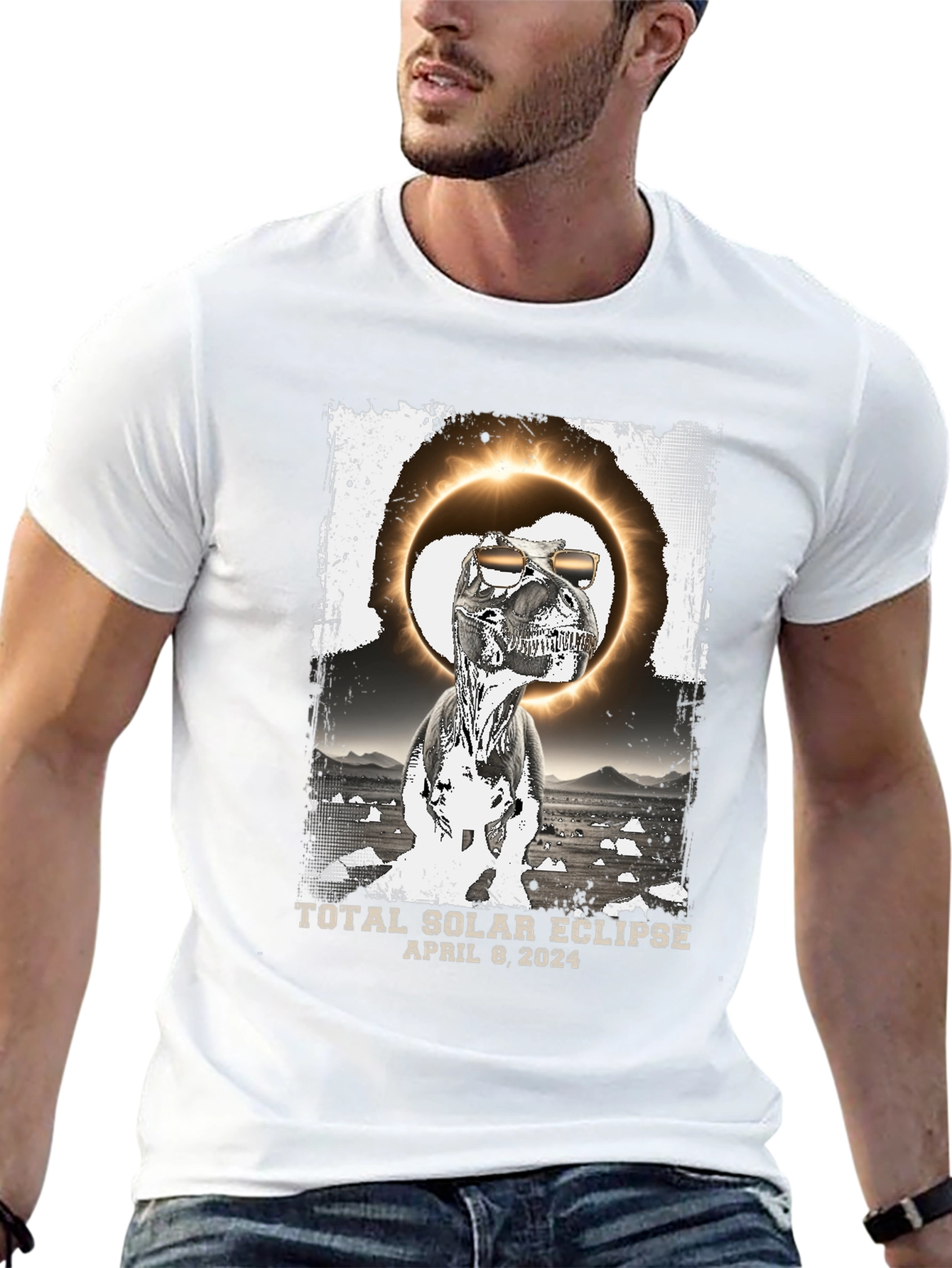 Total Solar Eclipse Dinosaur T-Shirt
