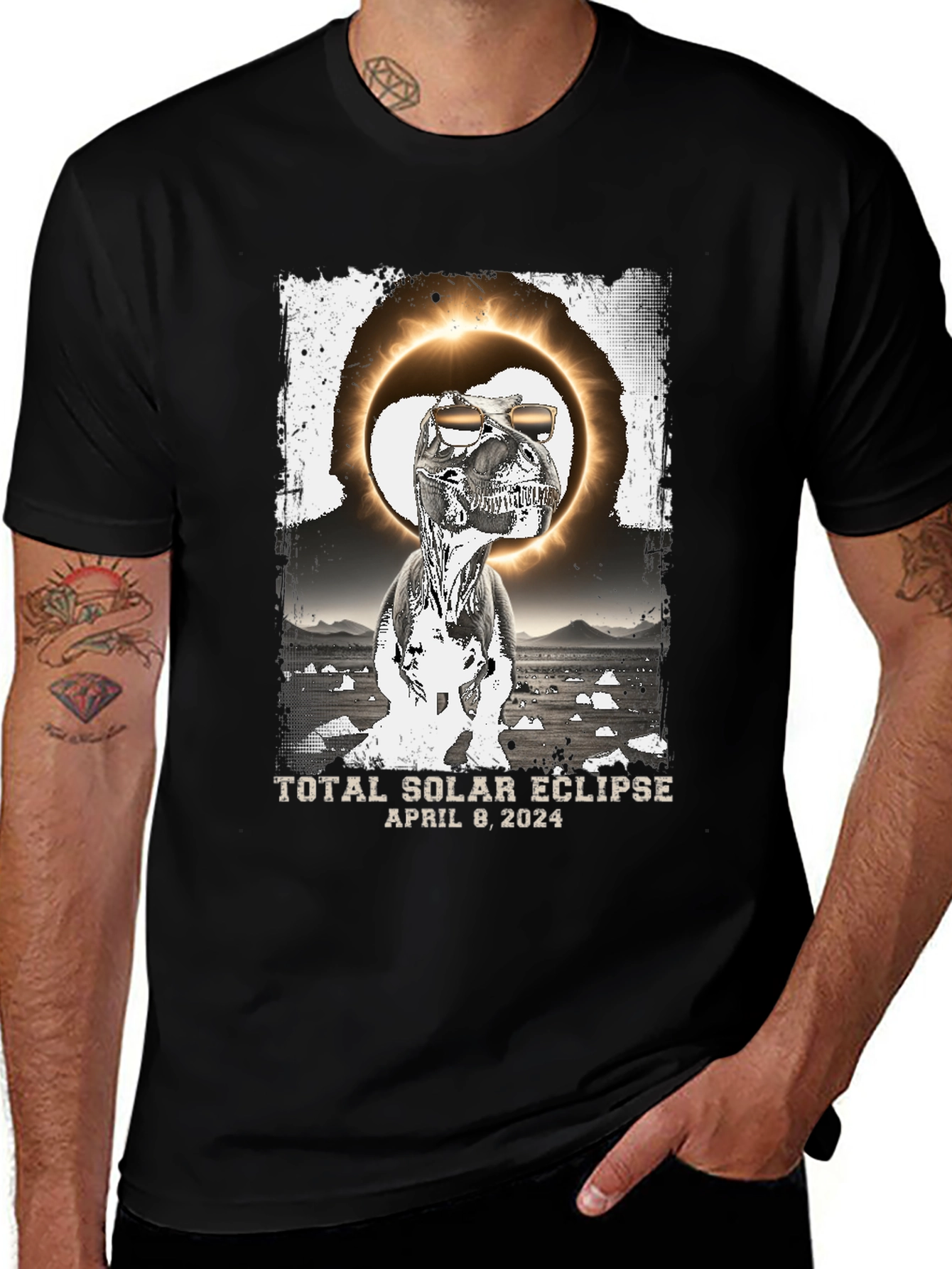 Total Solar Eclipse Dinosaur T-Shirt
