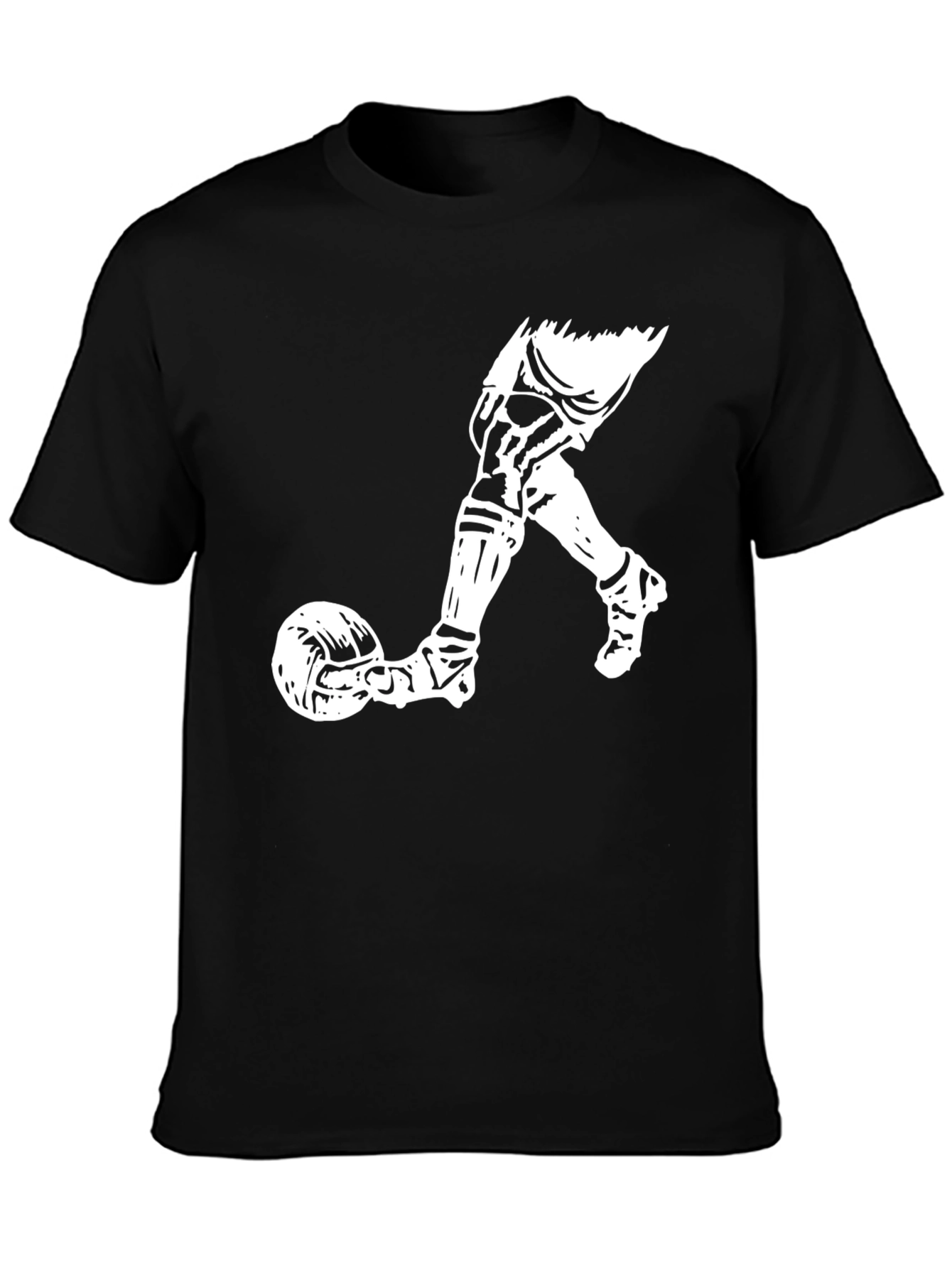 Soccer Kick Graphic Tee - Casual Black T-Shirt