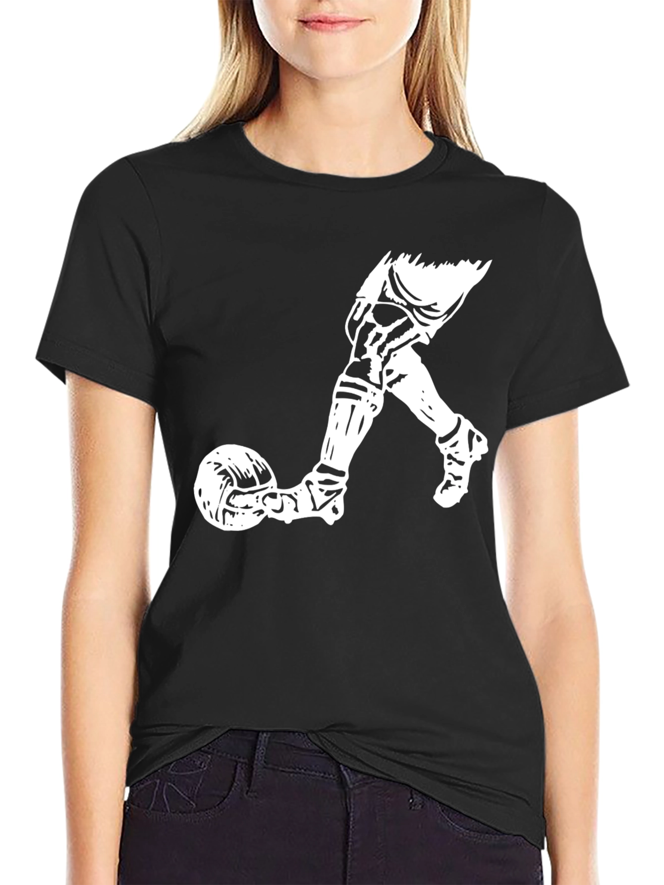 Soccer Kick Graphic Tee - Casual Black T-Shirt