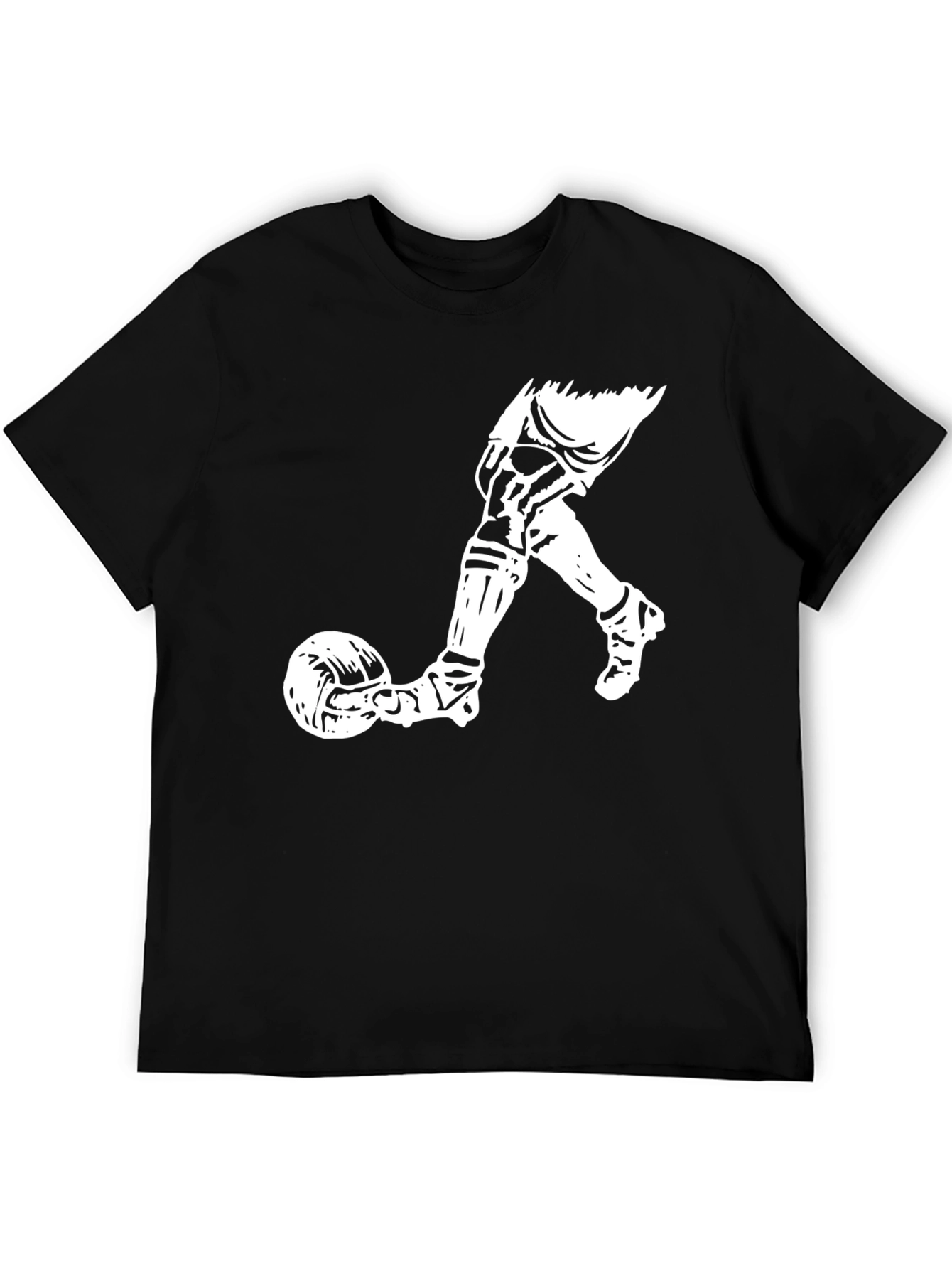 Soccer Kick Graphic Tee - Casual Black T-Shirt