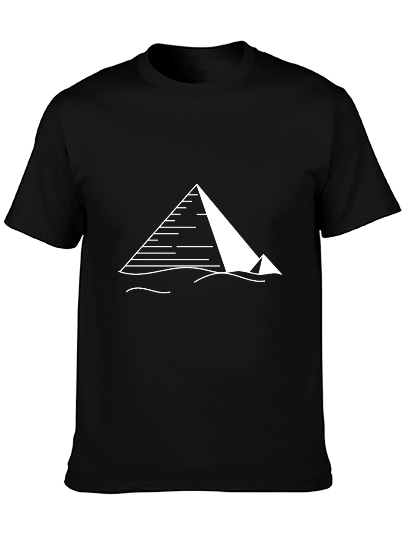 Egyptian Pyramid Graphic Tee - Black Cotton T-Shirt