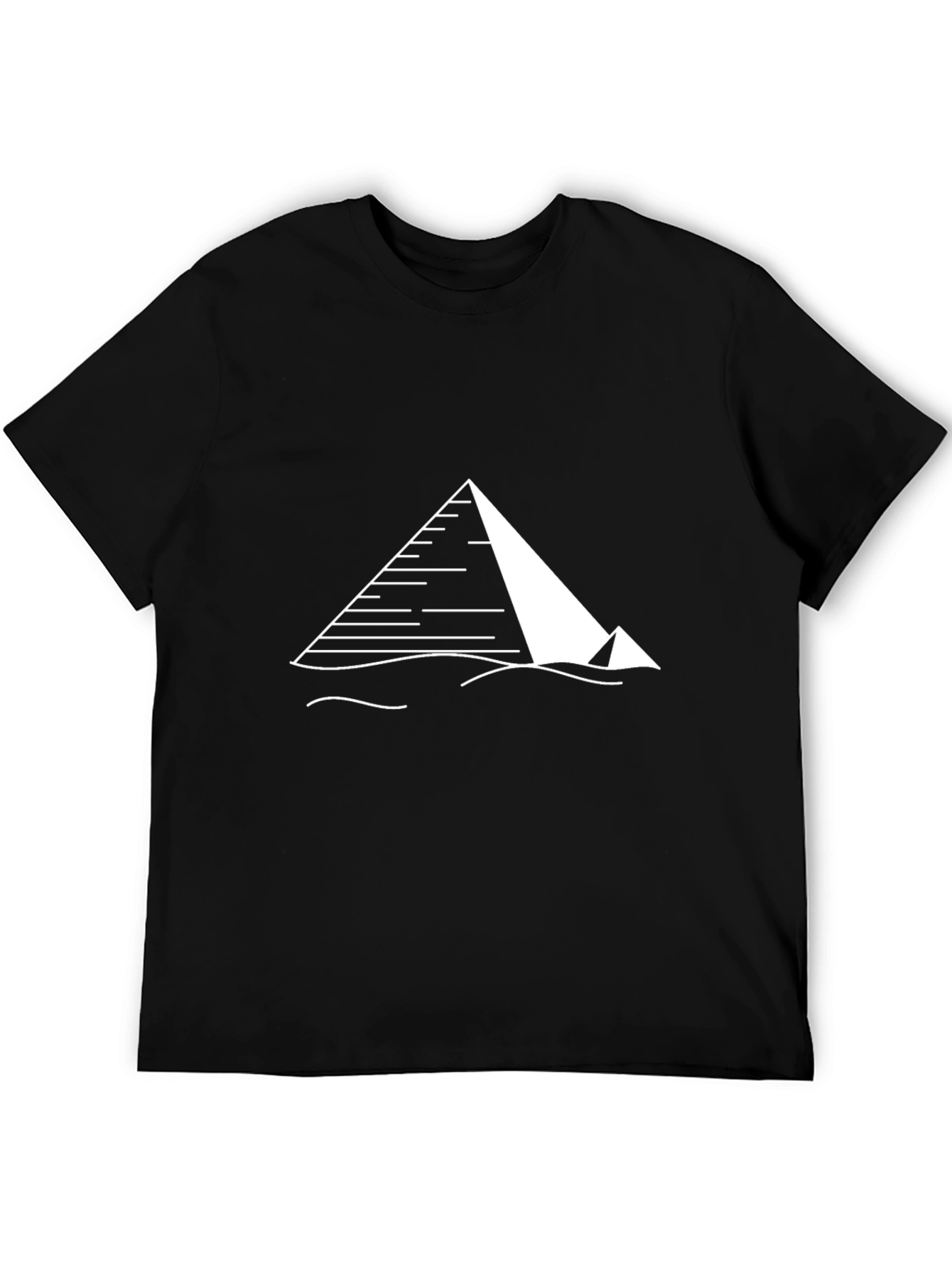 Egyptian Pyramid Graphic Tee - Black Cotton T-Shirt
