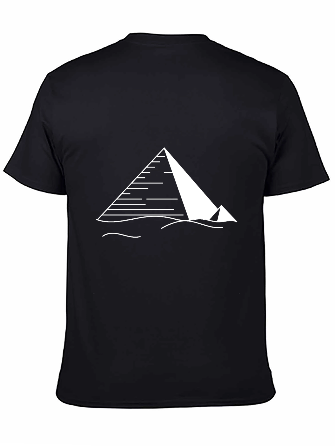 Egyptian Pyramid Graphic Tee - Black Cotton T-Shirt