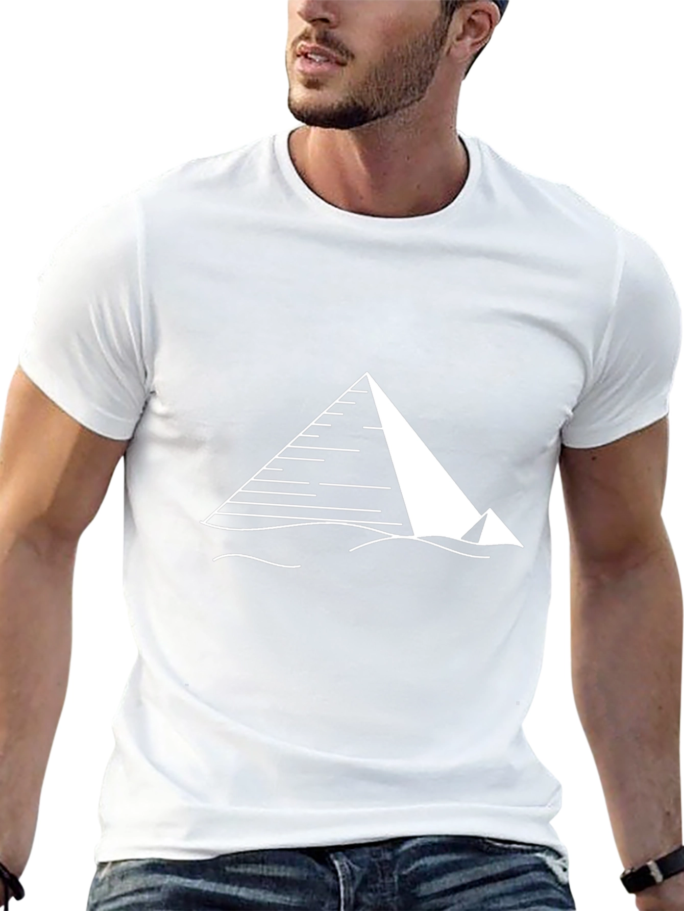 Egyptian Pyramid Graphic Tee - Black Cotton T-Shirt