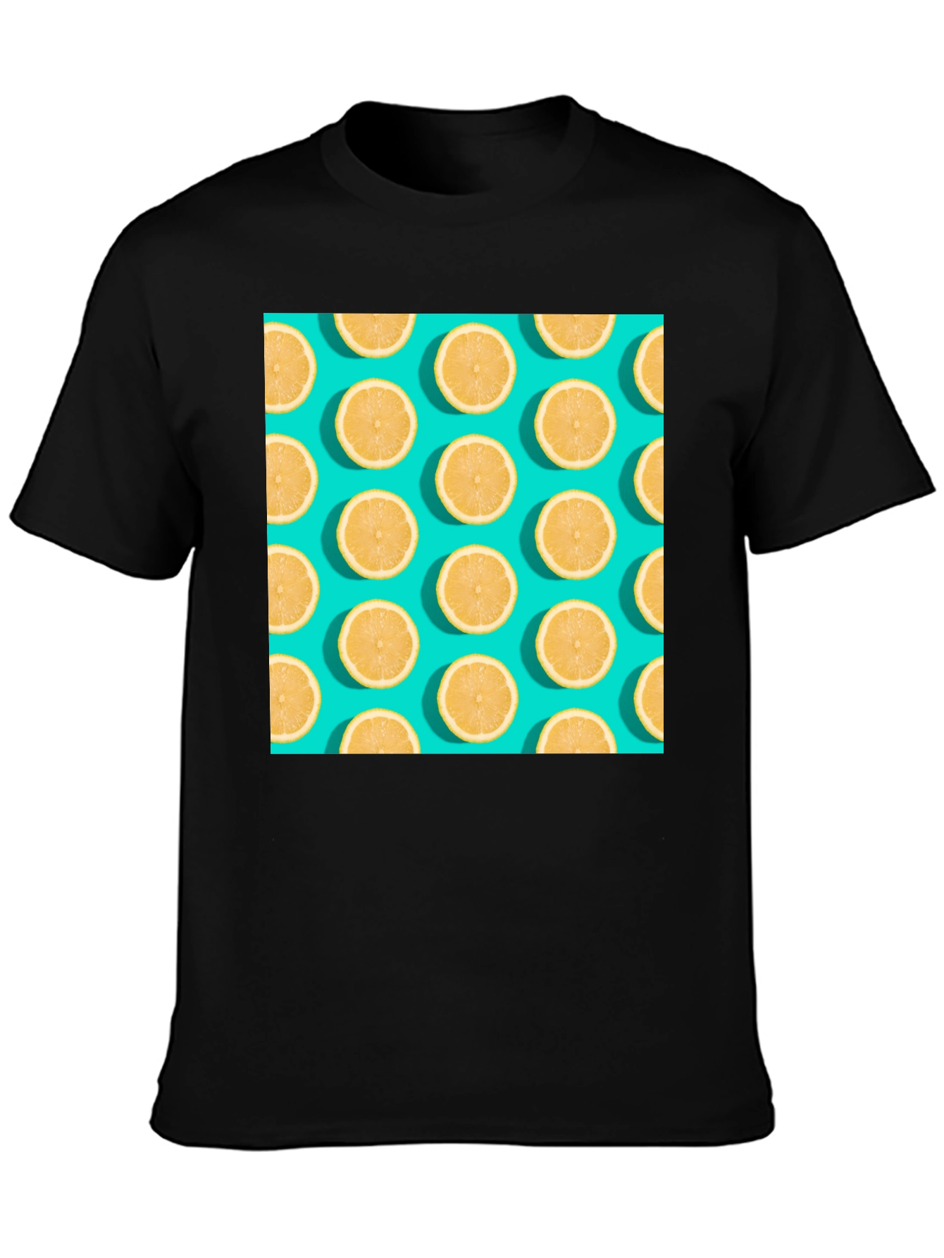 Lemon Pattern Crew Neck T-Shirt