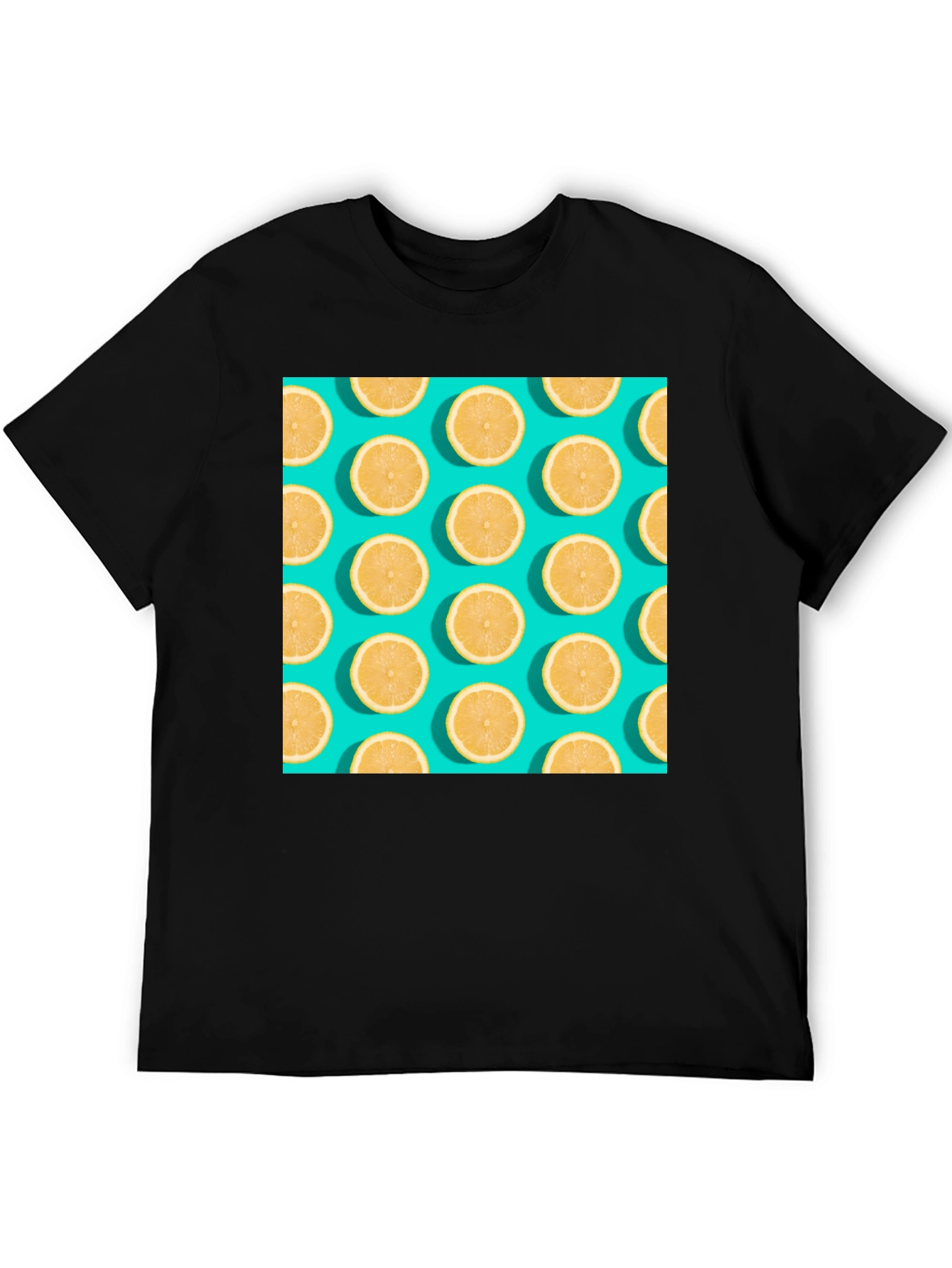 Lemon Pattern Crew Neck T-Shirt