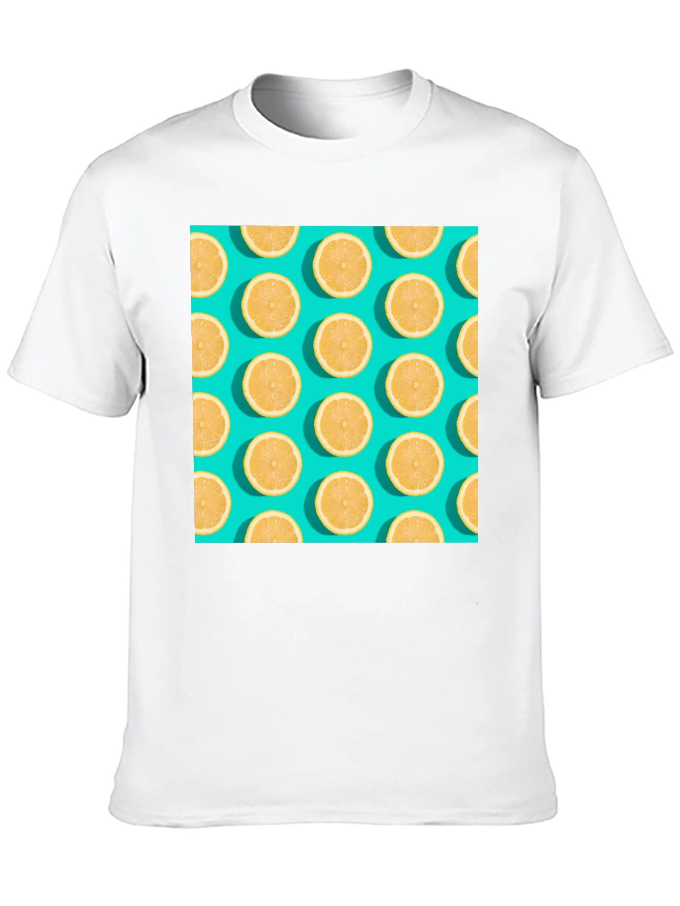 Lemon Pattern Crew Neck T-Shirt