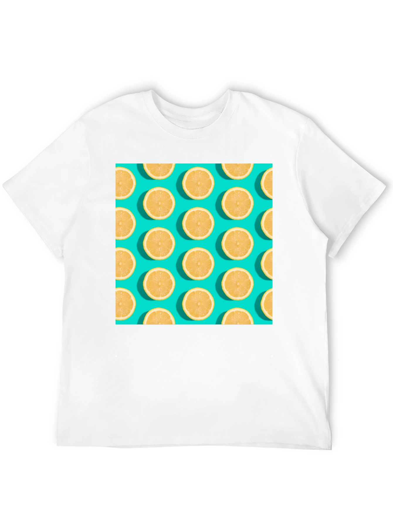 Lemon Pattern Crew Neck T-Shirt