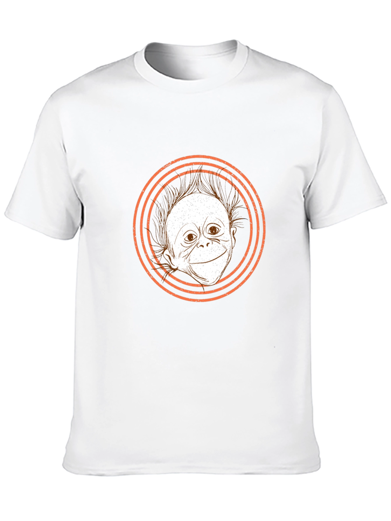 Unique Orangutan Graphic Print T-Shirt