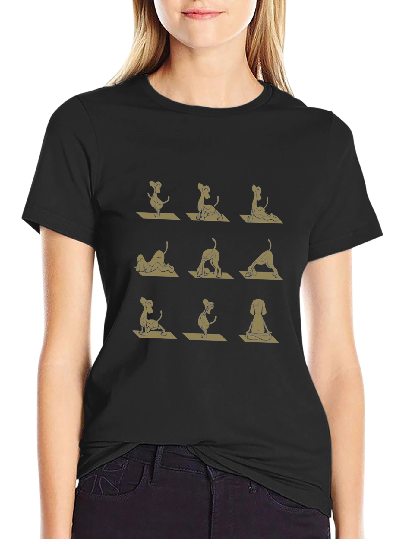 Yoga Dog Black T-Shirt