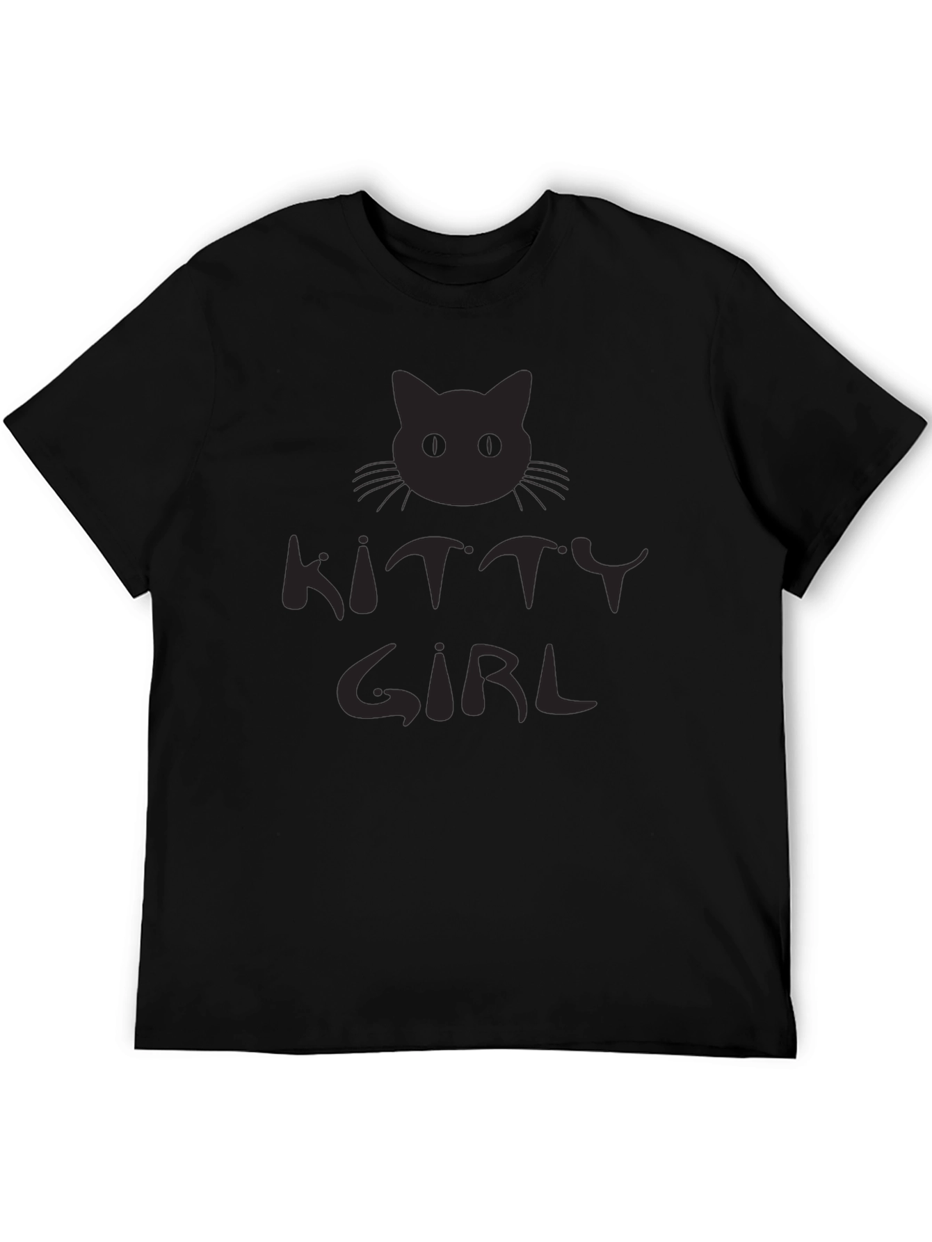 Kitty Girl Black Graphic T-Shirt