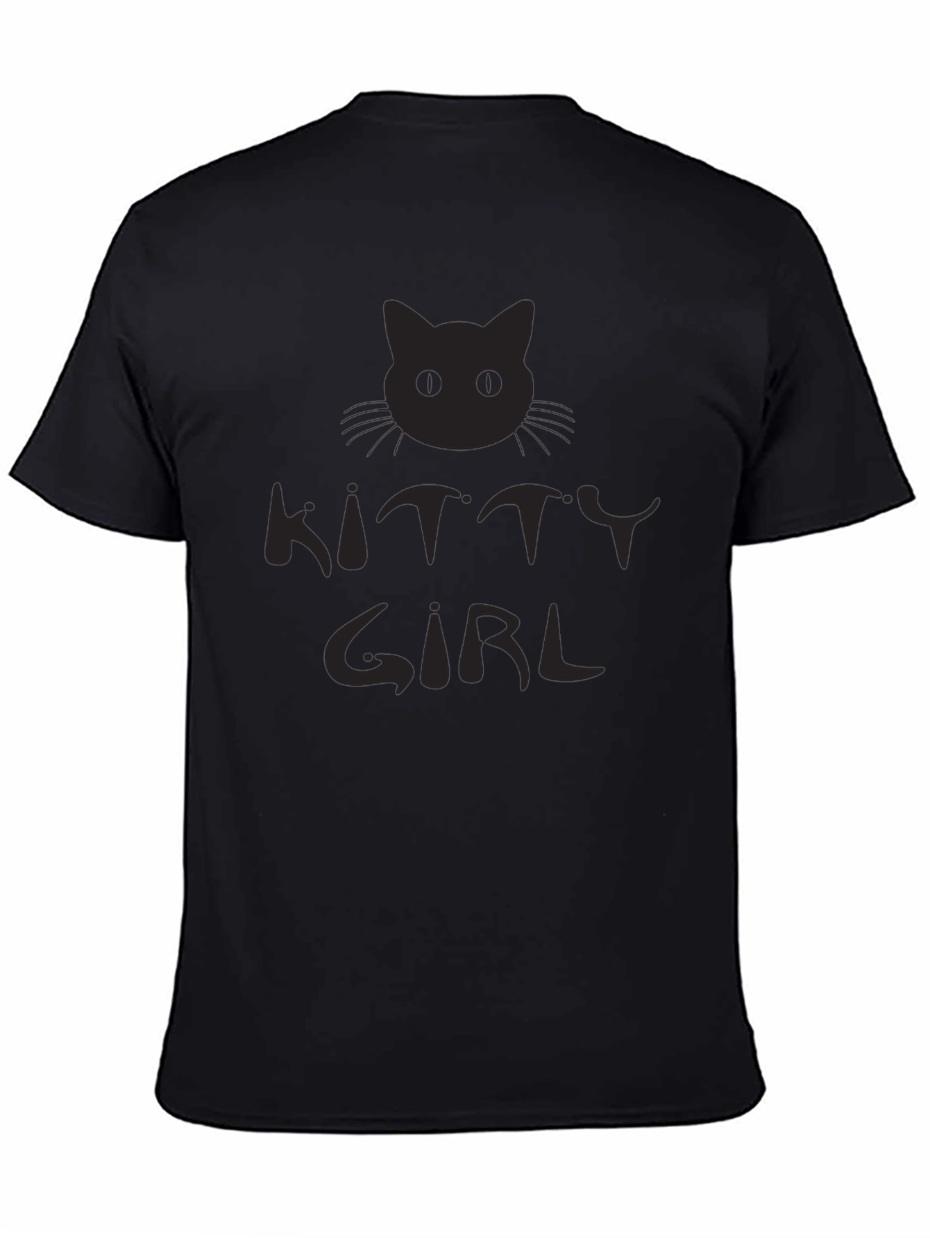 Kitty Girl Black Graphic T-Shirt