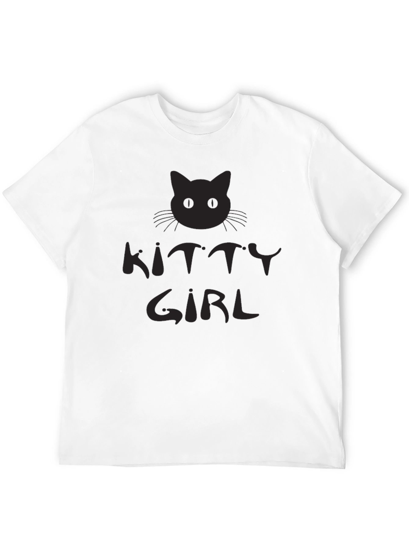 Kitty Girl Black Graphic T-Shirt