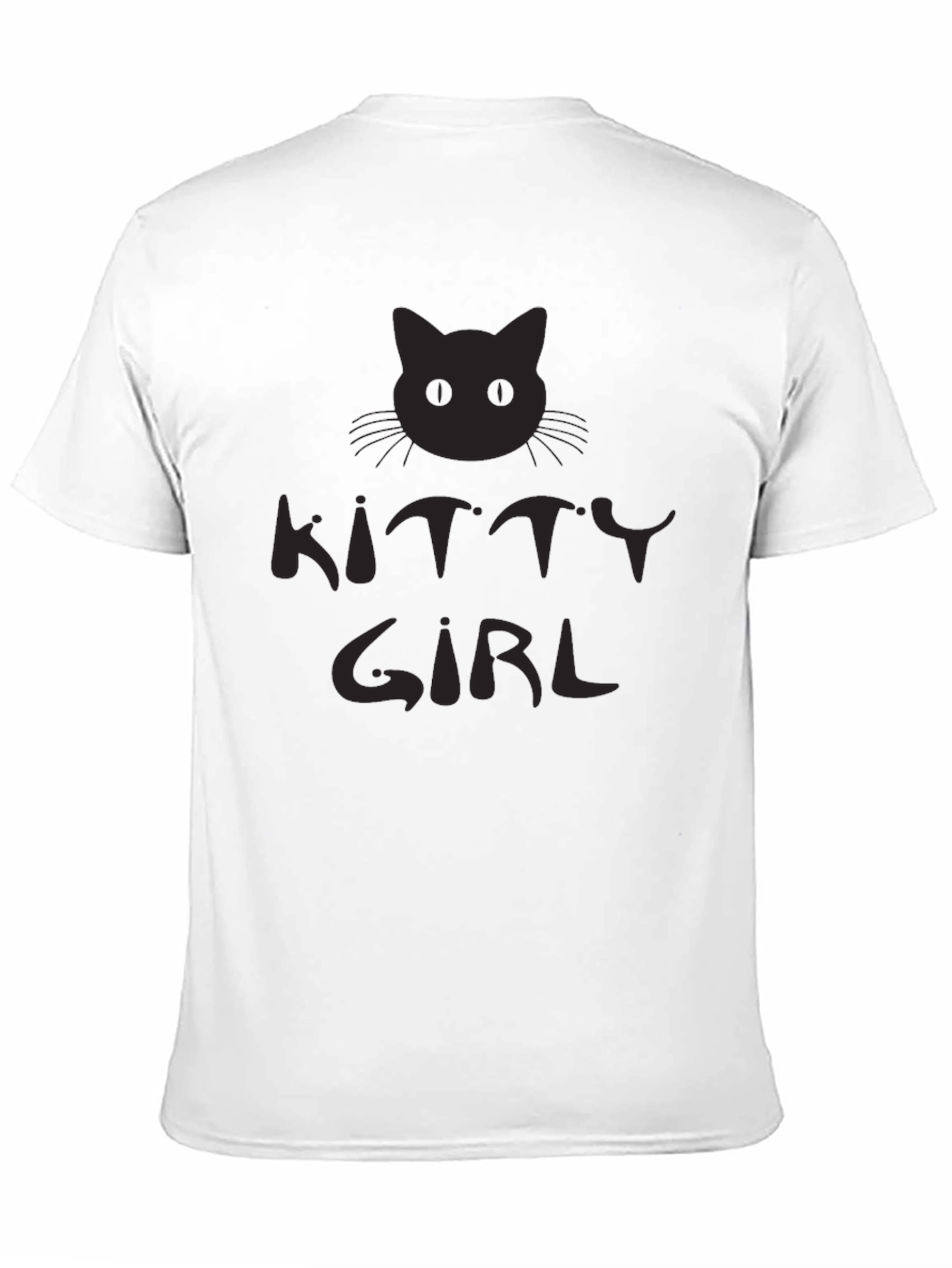 Kitty Girl Black Graphic T-Shirt