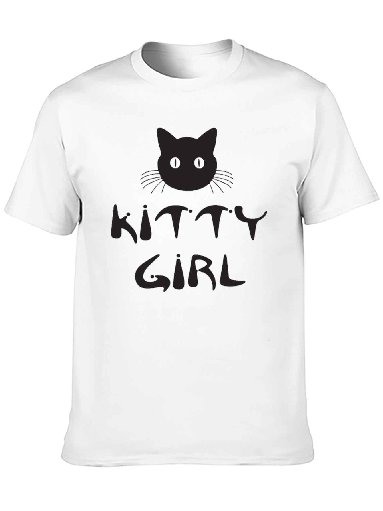 Kitty Girl Black Graphic T-Shirt