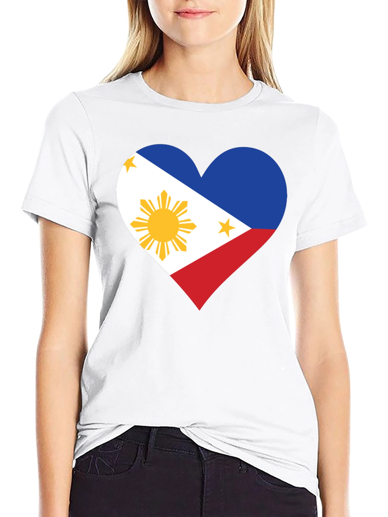 Philippine Flag Heart T-Shirt - Pinoy Pride