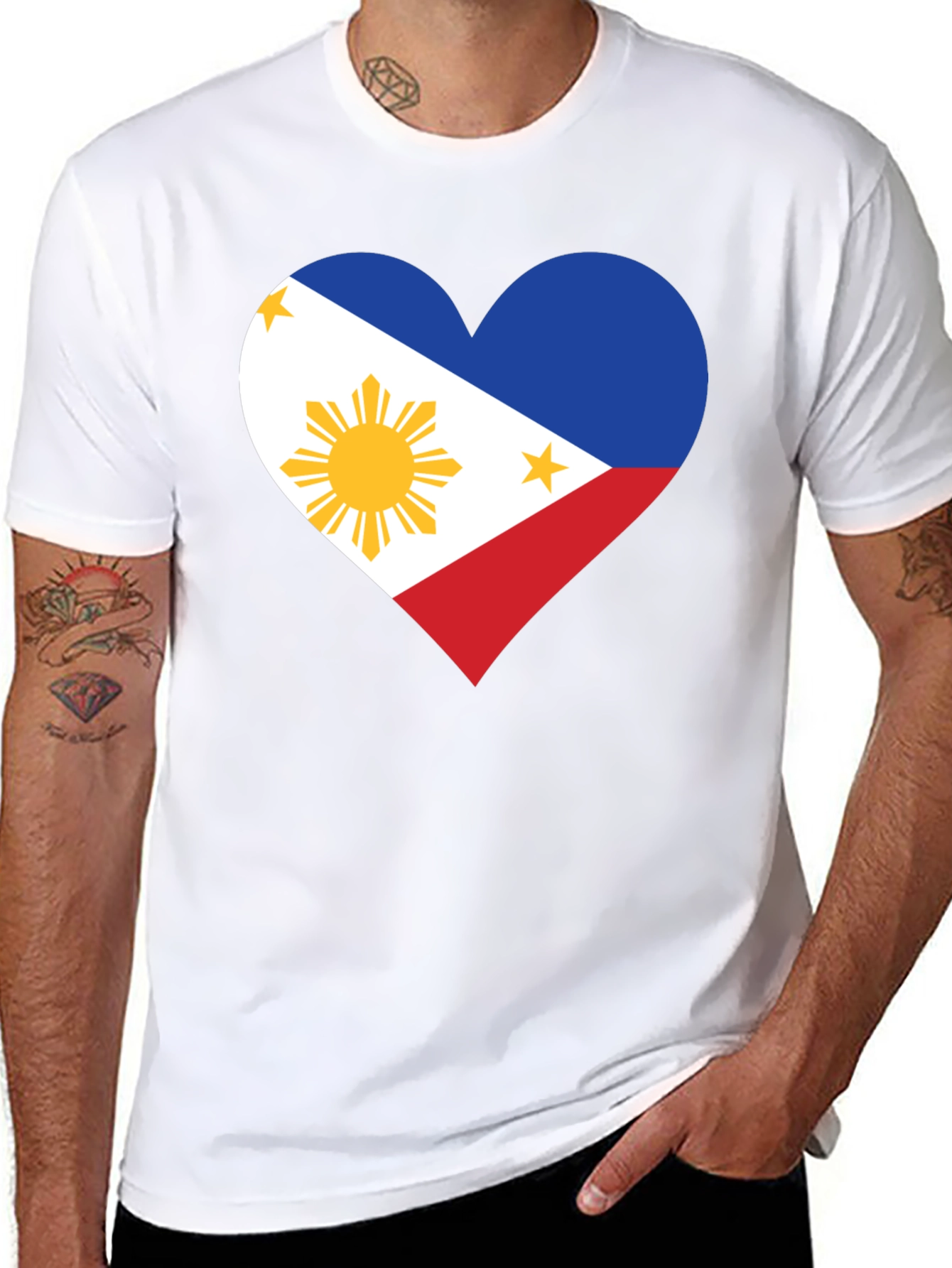 Philippine Flag Heart T-Shirt - Pinoy Pride
