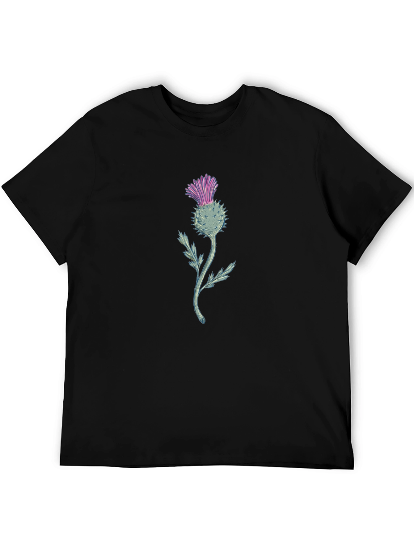 Thistle Graphic Tee - Black Cotton Blend
