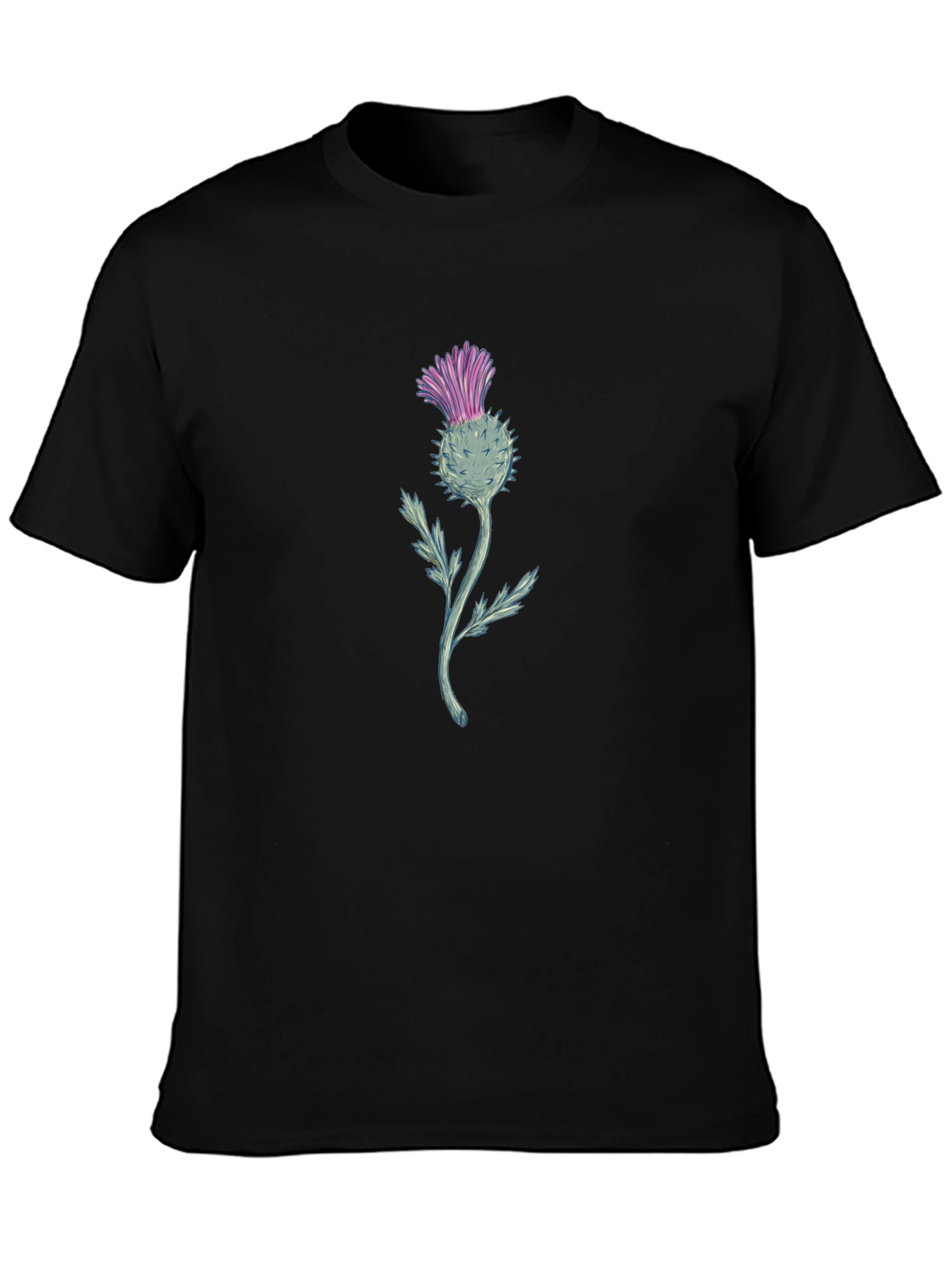Thistle Graphic Tee - Black Cotton Blend