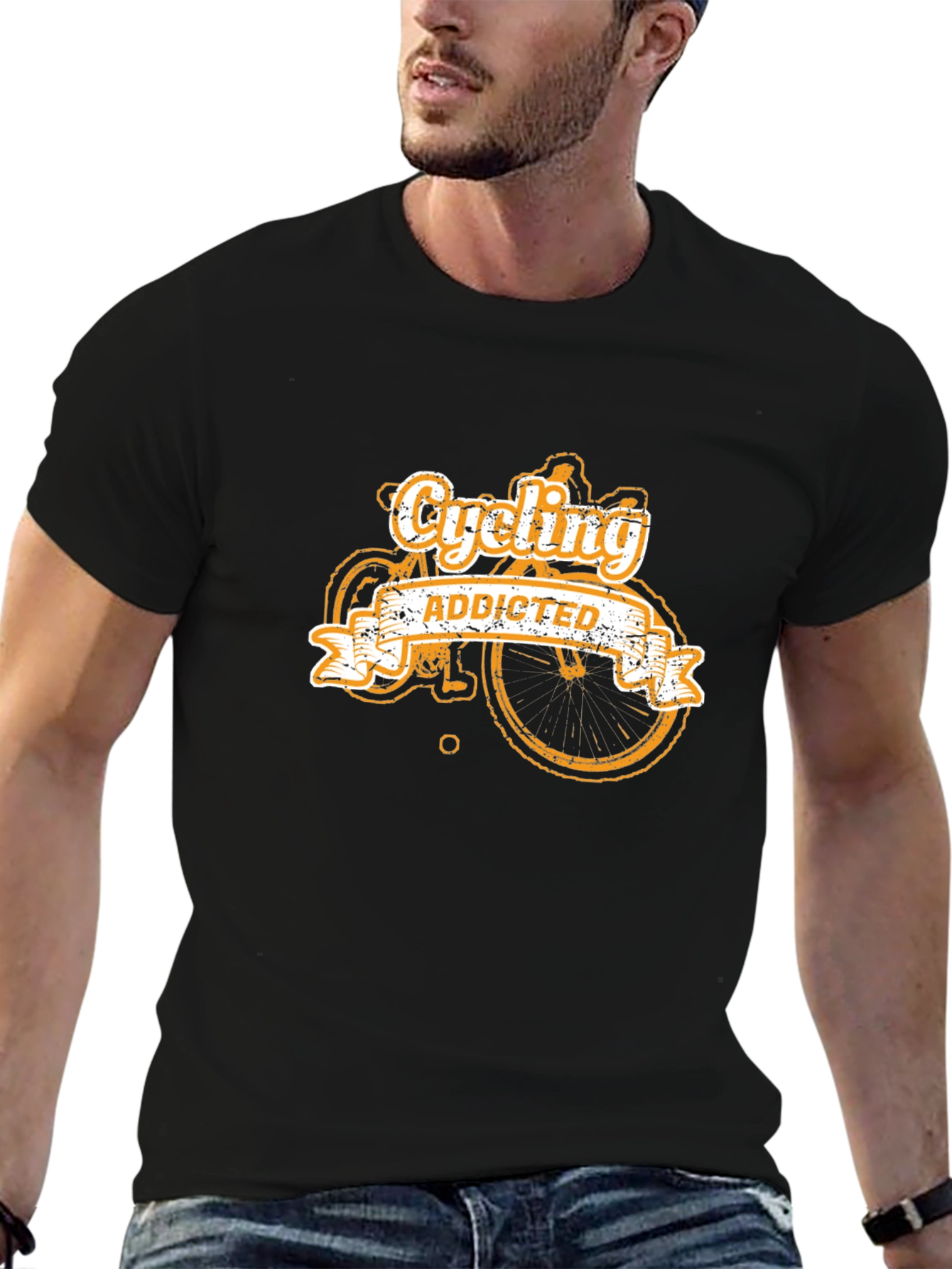 Cycling Addicted T-Shirt - Black