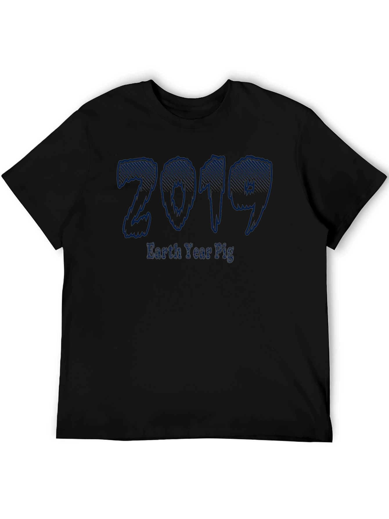 2019 Earth Year Pig Black Graphic T-Shirt