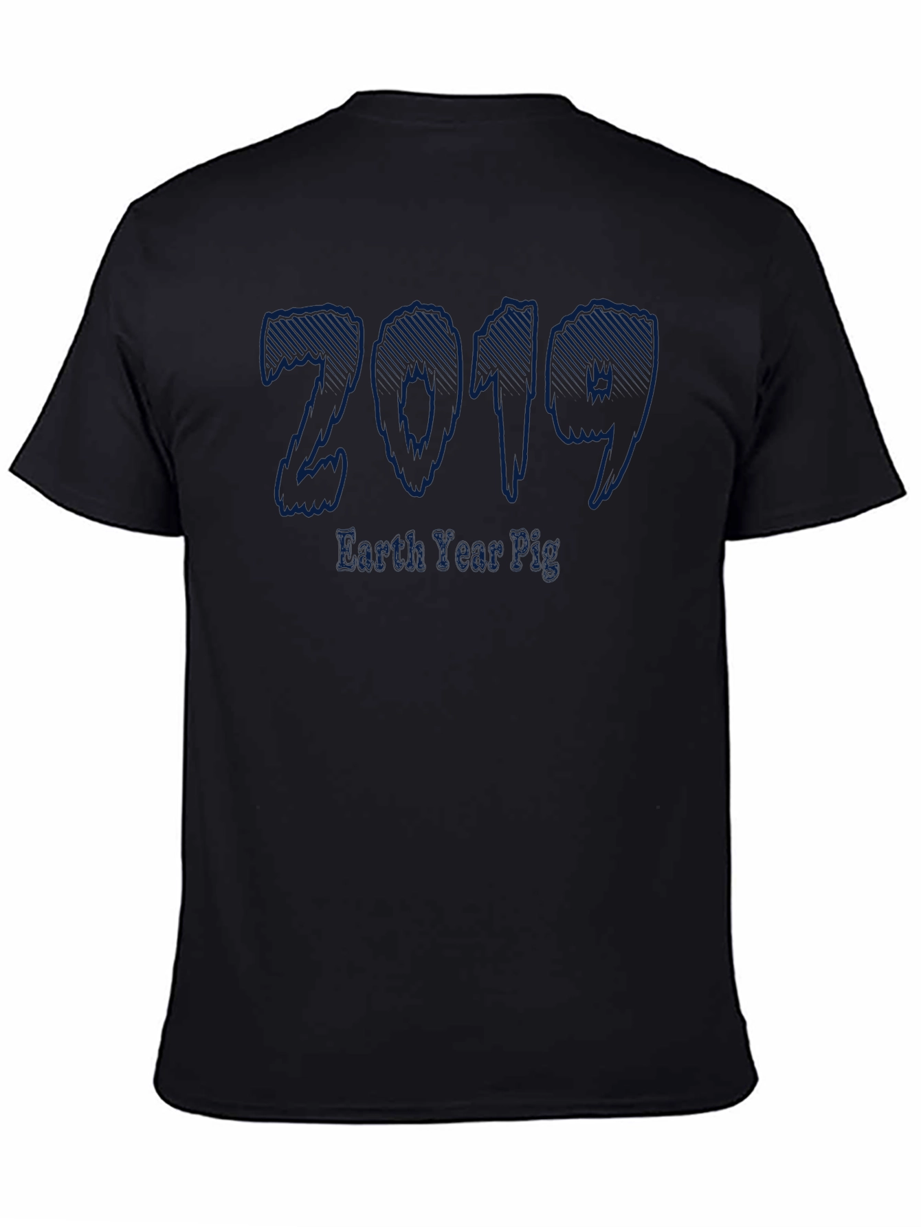 2019 Earth Year Pig Black Graphic T-Shirt