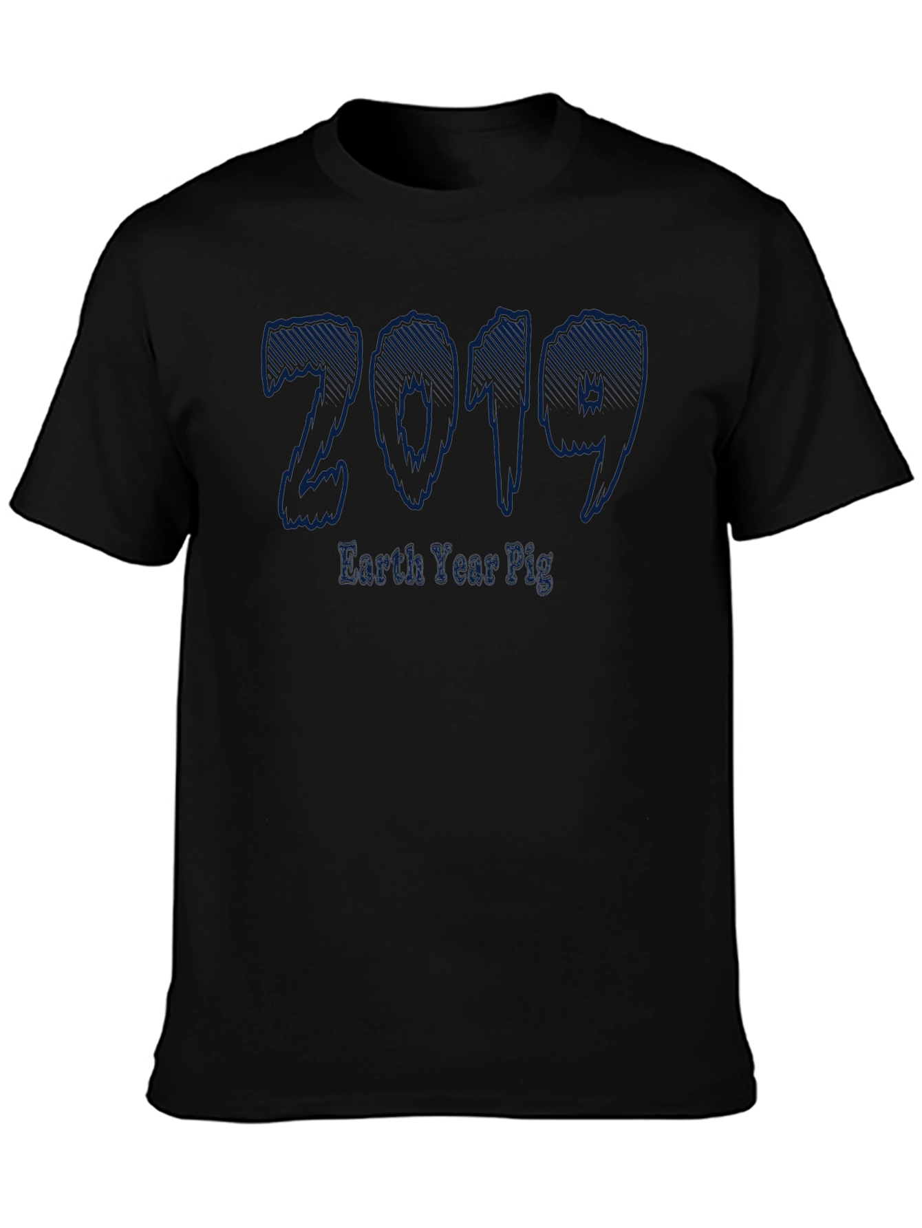 2019 Earth Year Pig Black Graphic T-Shirt