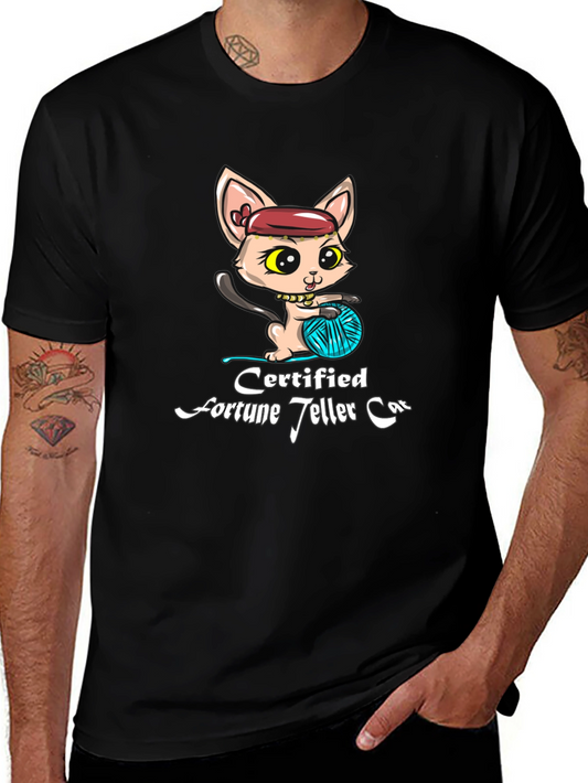 Certified Fortune Teller Cat Black T-Shirt