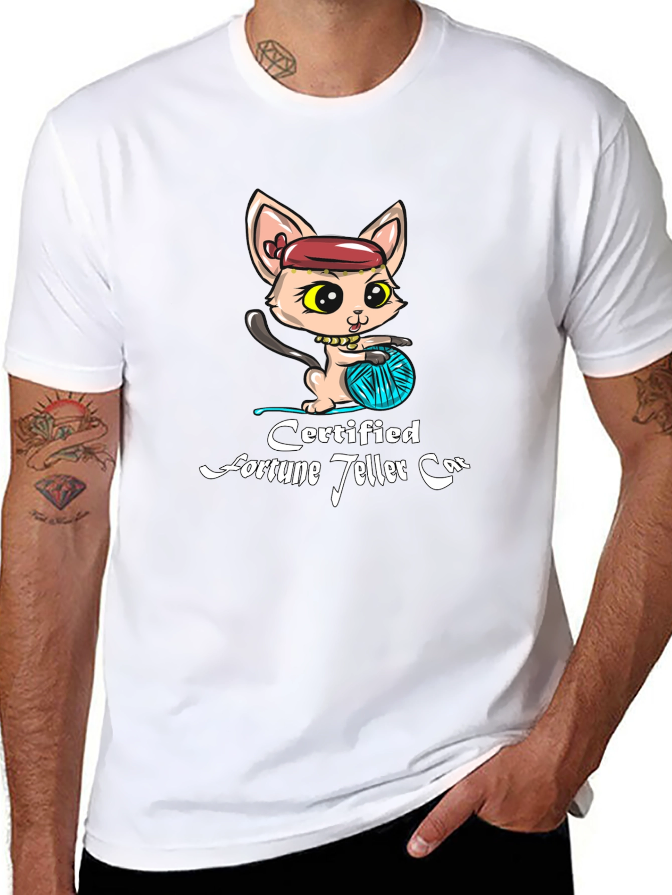 Certified Fortune Teller Cat Black T-Shirt