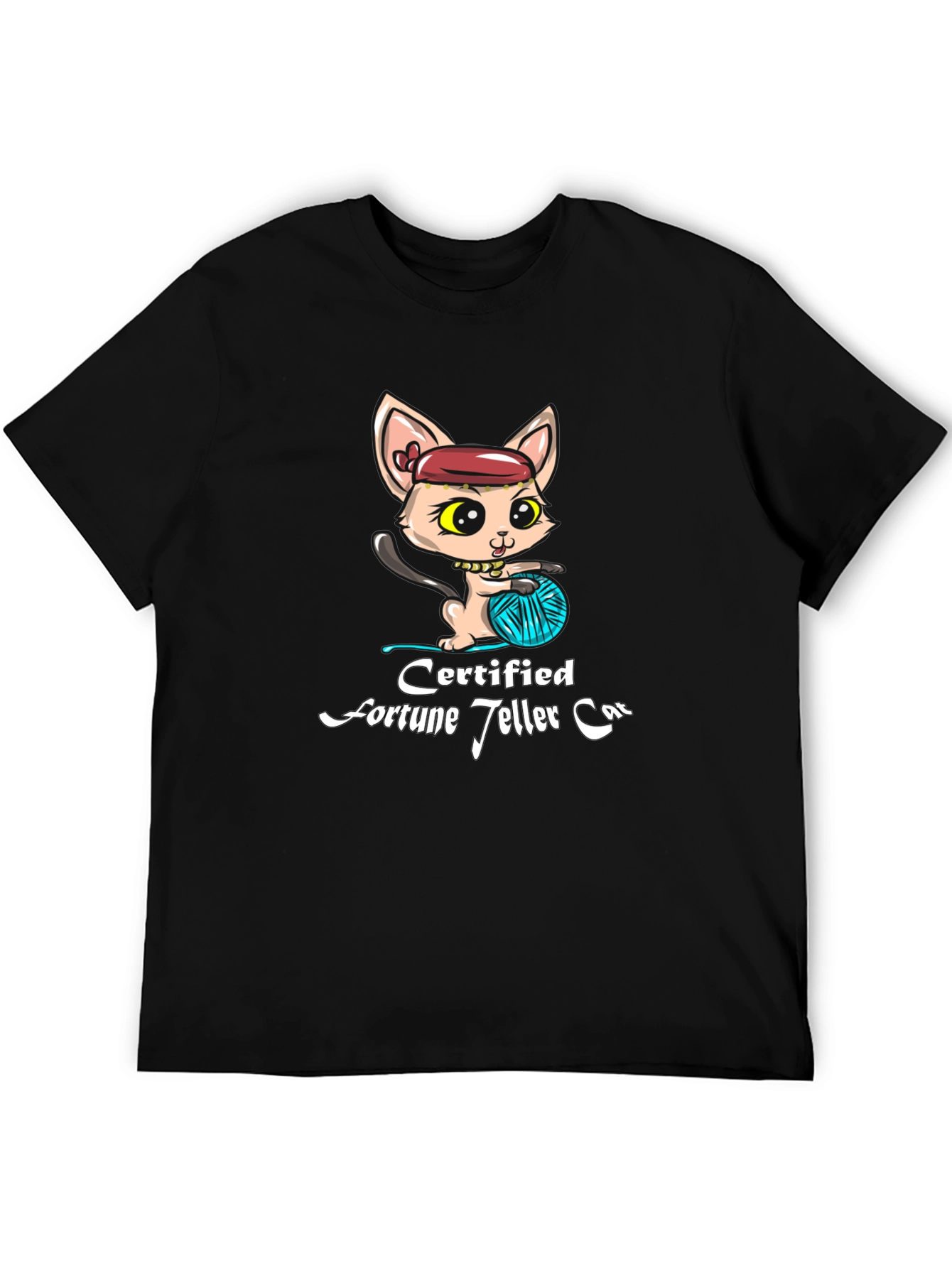 Certified Fortune Teller Cat Black T-Shirt