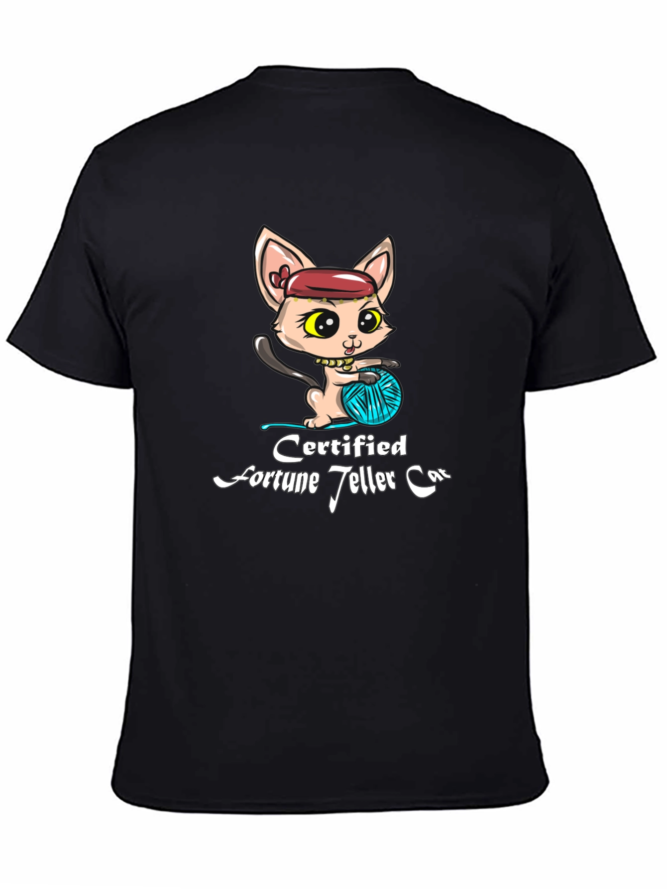 Certified Fortune Teller Cat Black T-Shirt