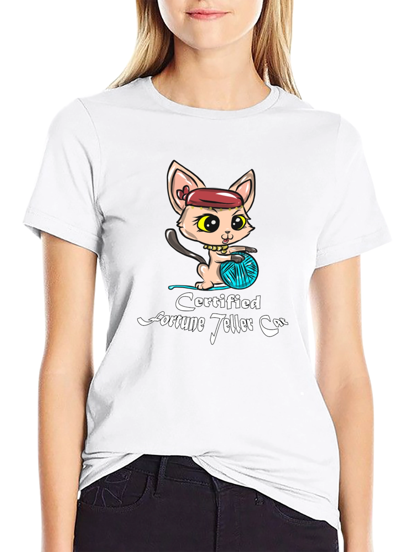 Certified Fortune Teller Cat Black T-Shirt