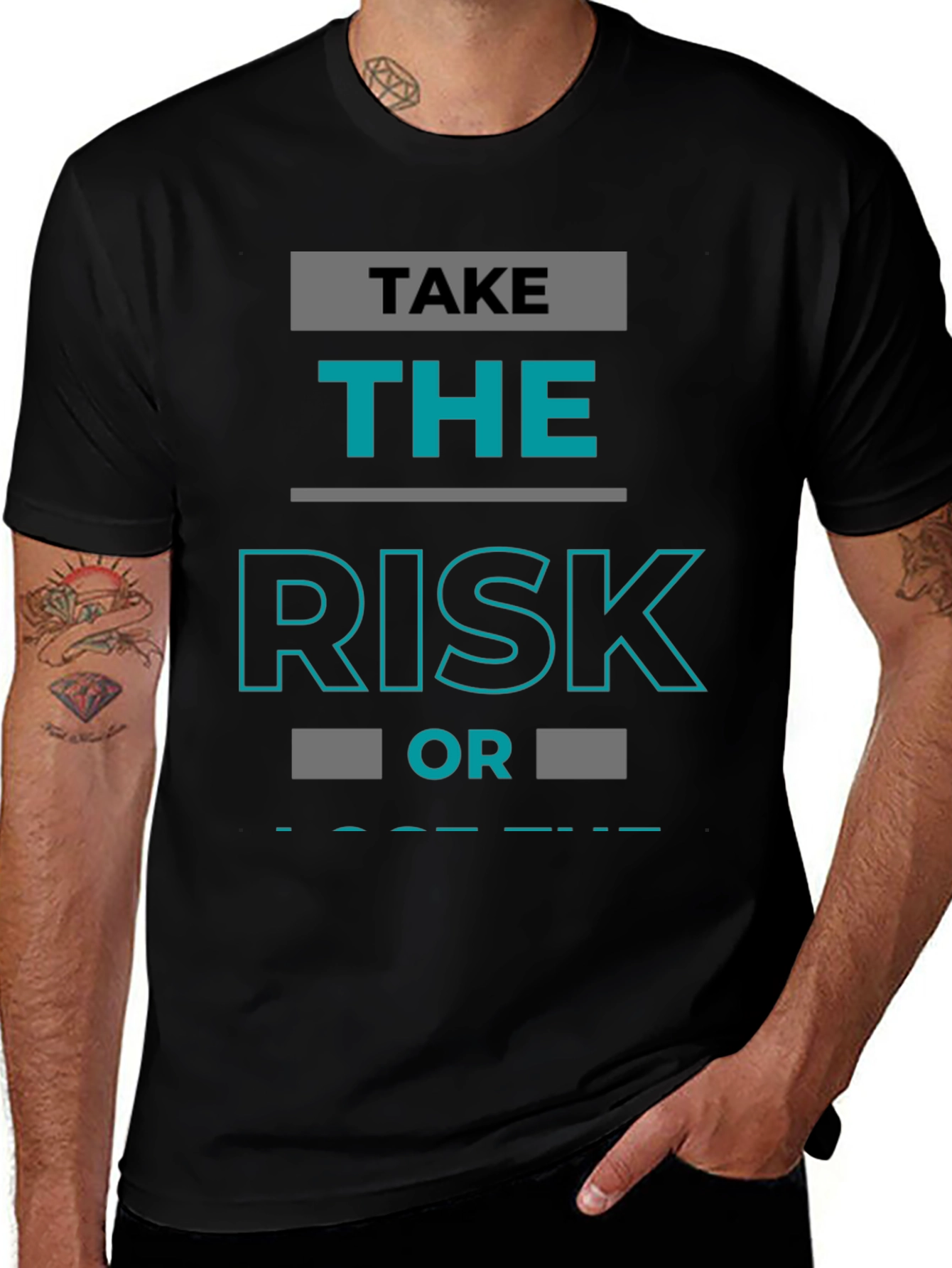 Take The Risk Graphic T-Shirt - Black