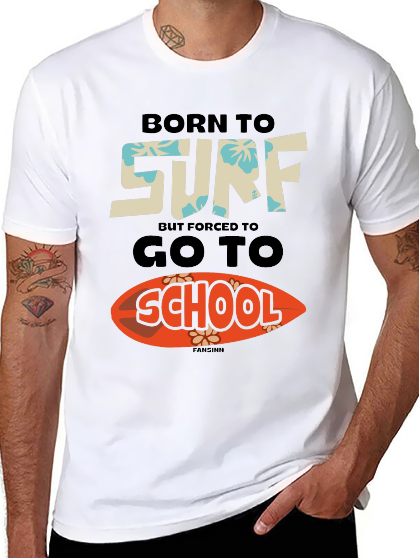 Born to Surf T-Shirt: Funny School Tee