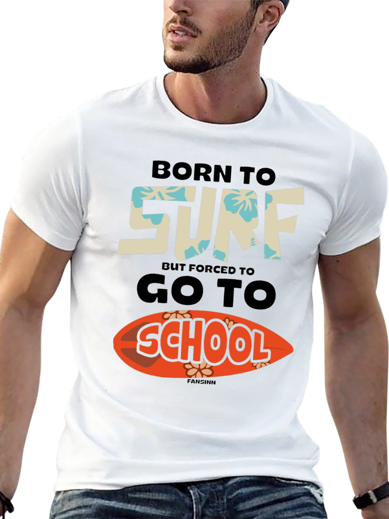 Born to Surf T-Shirt: Funny School Tee