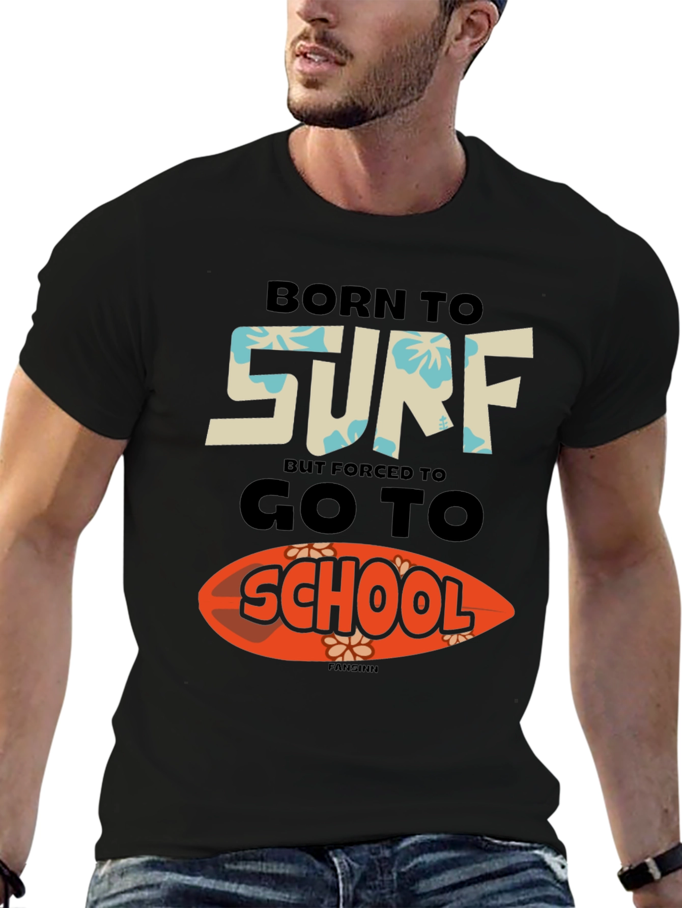 Born to Surf T-Shirt: Funny School Tee