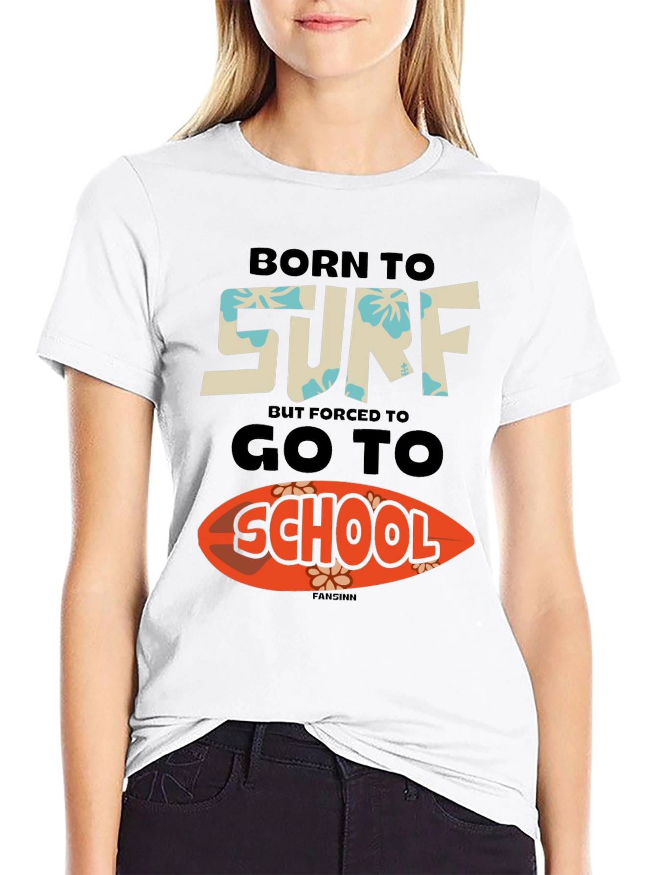 Born to Surf T-Shirt: Funny School Tee