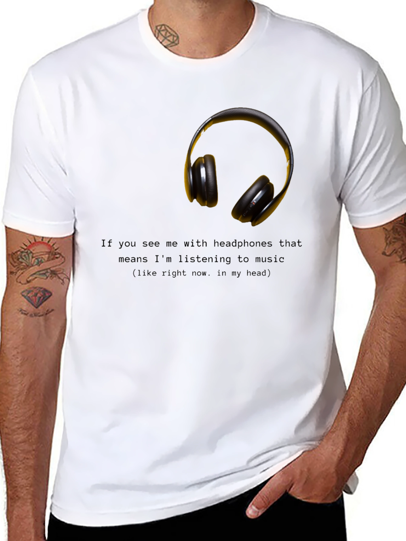 Headphones Music T-Shirt - Funny Graphic Tee