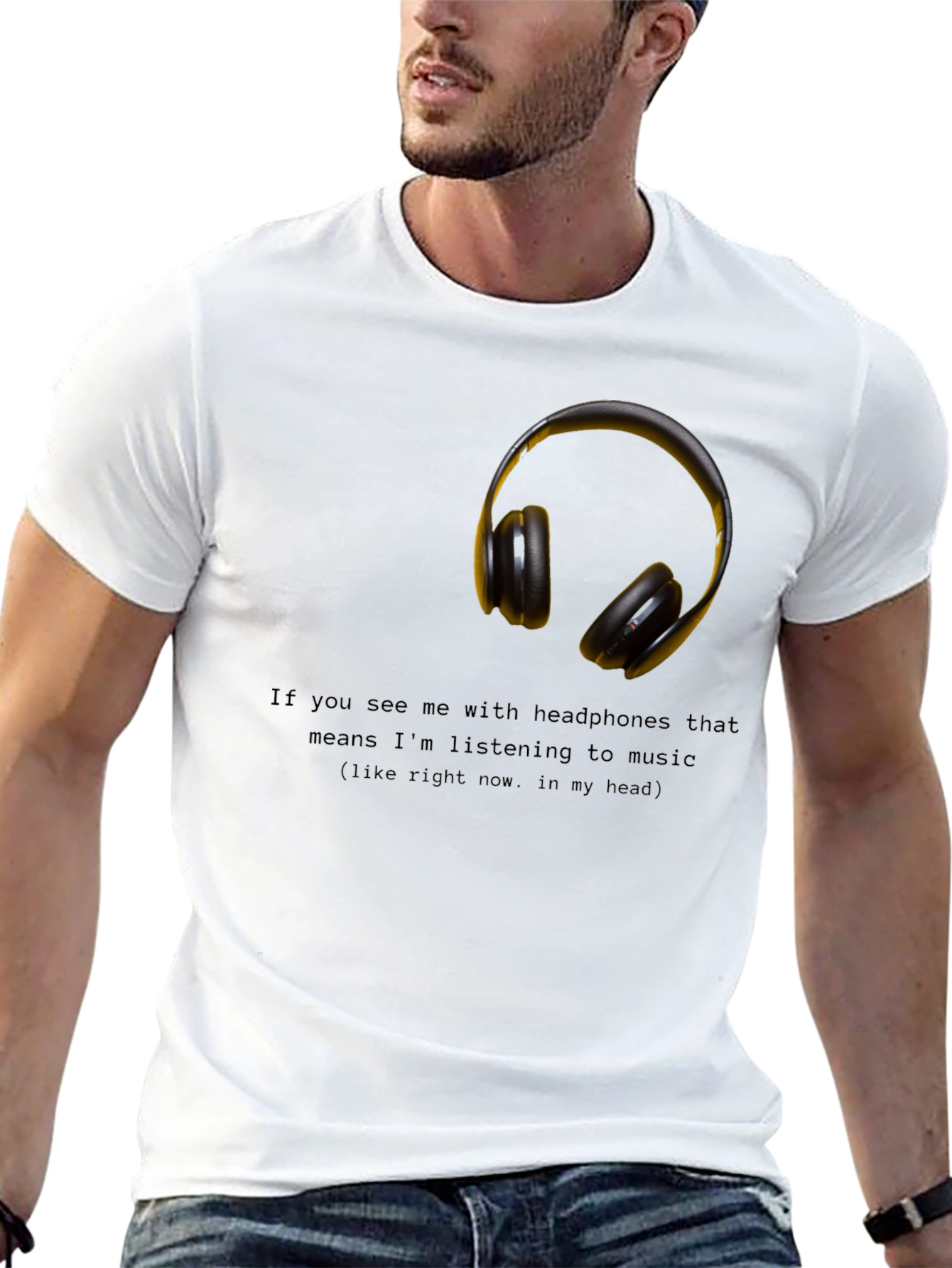 Headphones Music T-Shirt - Funny Graphic Tee