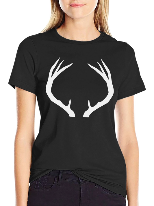 Antler Graphic Tee - Black Cotton Casual Shirt