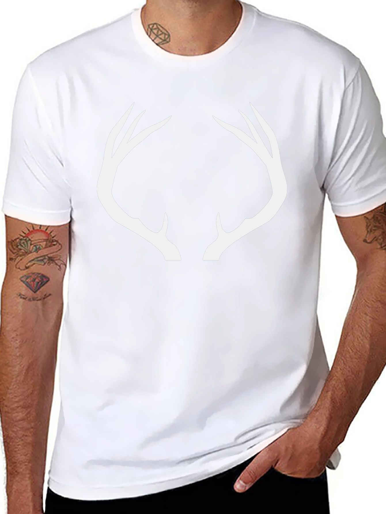 Antler Graphic Tee - Black Cotton Casual Shirt