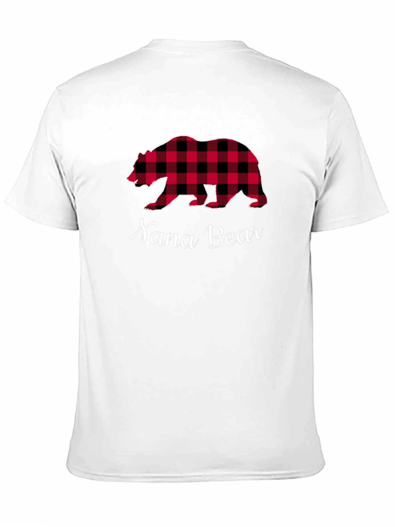 Nana Bear Buffalo Plaid Graphic T-Shirt