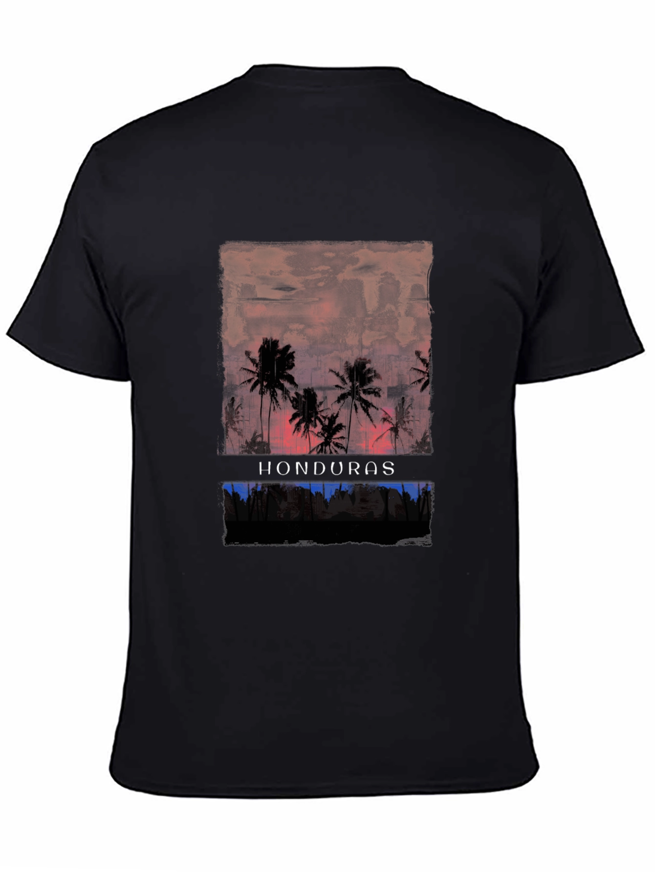Honduras Sunset Palm Tee - Tropical Graphic T-Shirt
