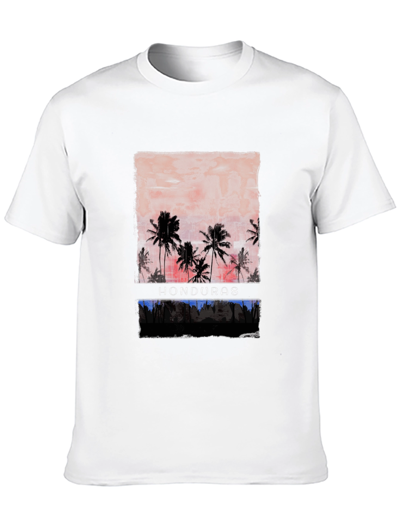 Honduras Sunset Palm Tee - Tropical Graphic T-Shirt