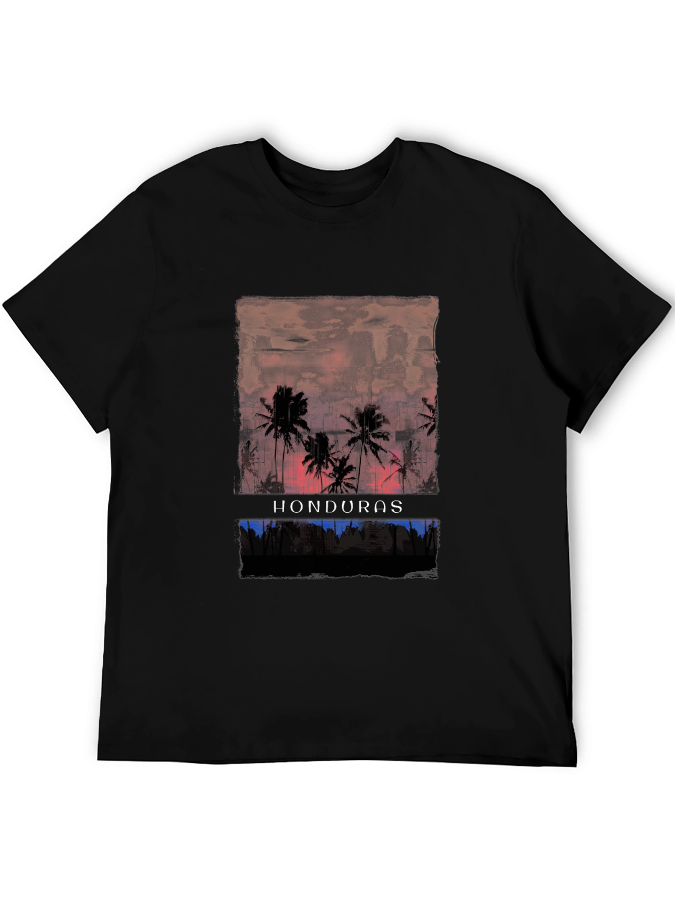 Honduras Sunset Palm Tee - Tropical Graphic T-Shirt