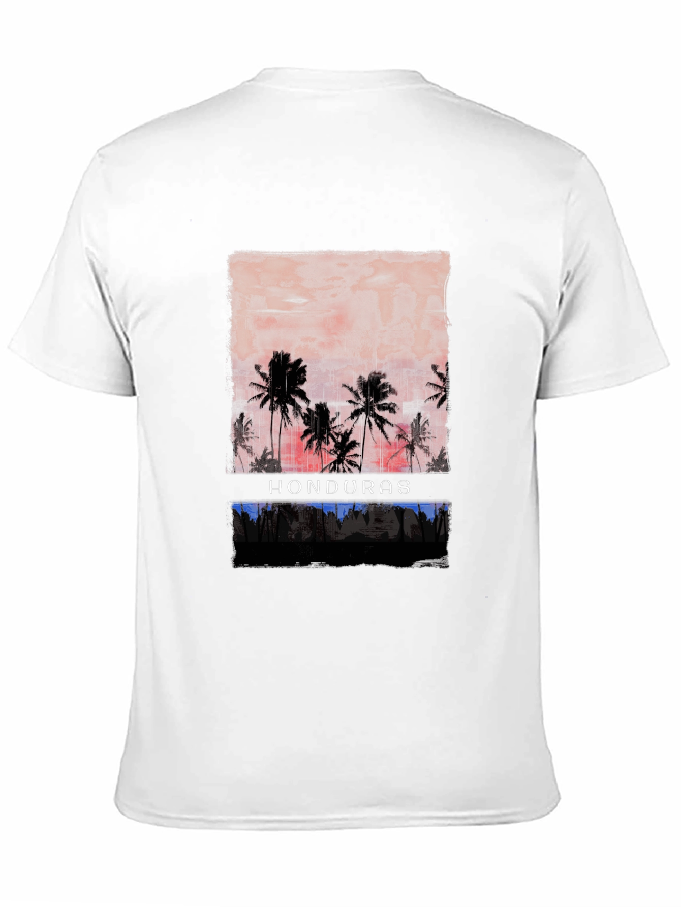 Honduras Sunset Palm Tee - Tropical Graphic T-Shirt