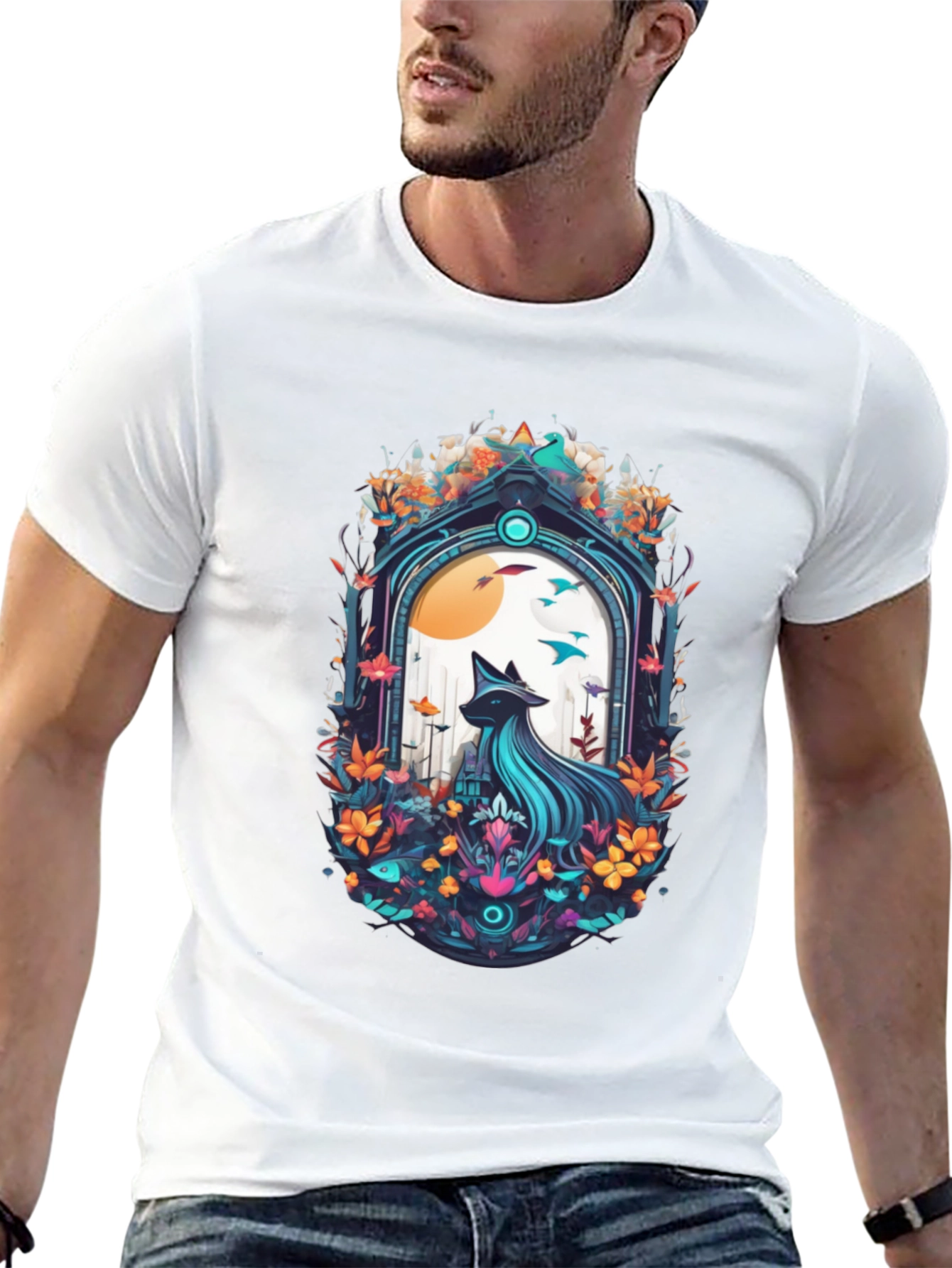 Mystic Fox Graphic Tee - Nature-Inspired Design